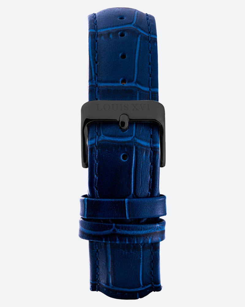 Leather strap - Blue/Black