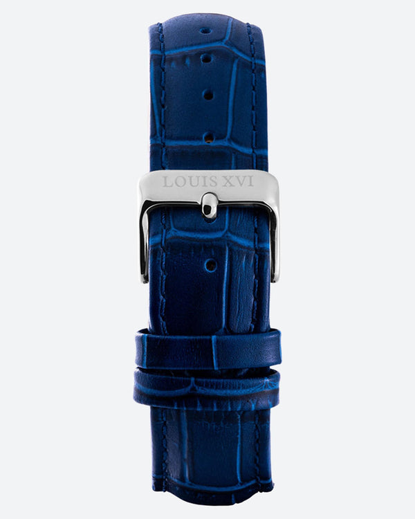 Leather strap - Blue/Silver