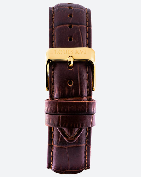 Leather strap - Brown/Gold