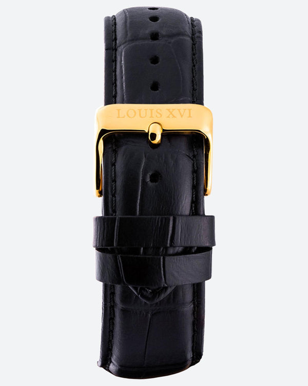 Leather strap - Black/Gold