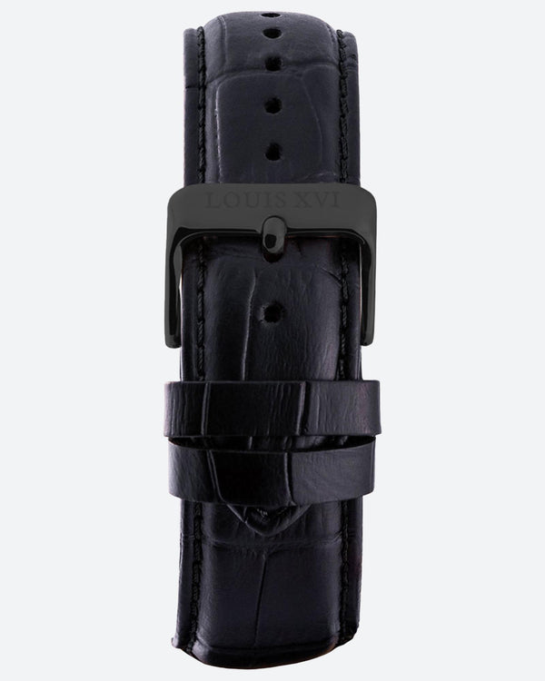Leather strap - Black/Black