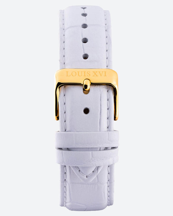Leather strap - White/Gold
